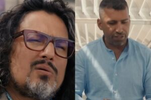 Collage di Alessandro Borghese e un concorrente di 4 Ristoranti