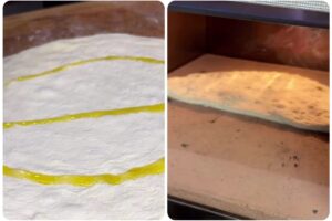 impasto pizza stesa e in forno