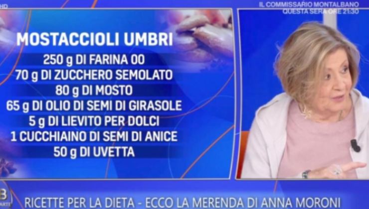 Lista di ingredienti per le ciambelline di Anna Moroni