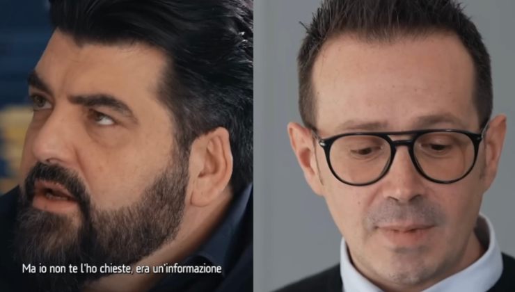 Cannavacciuolo e un concorrente di Cucine da incubo