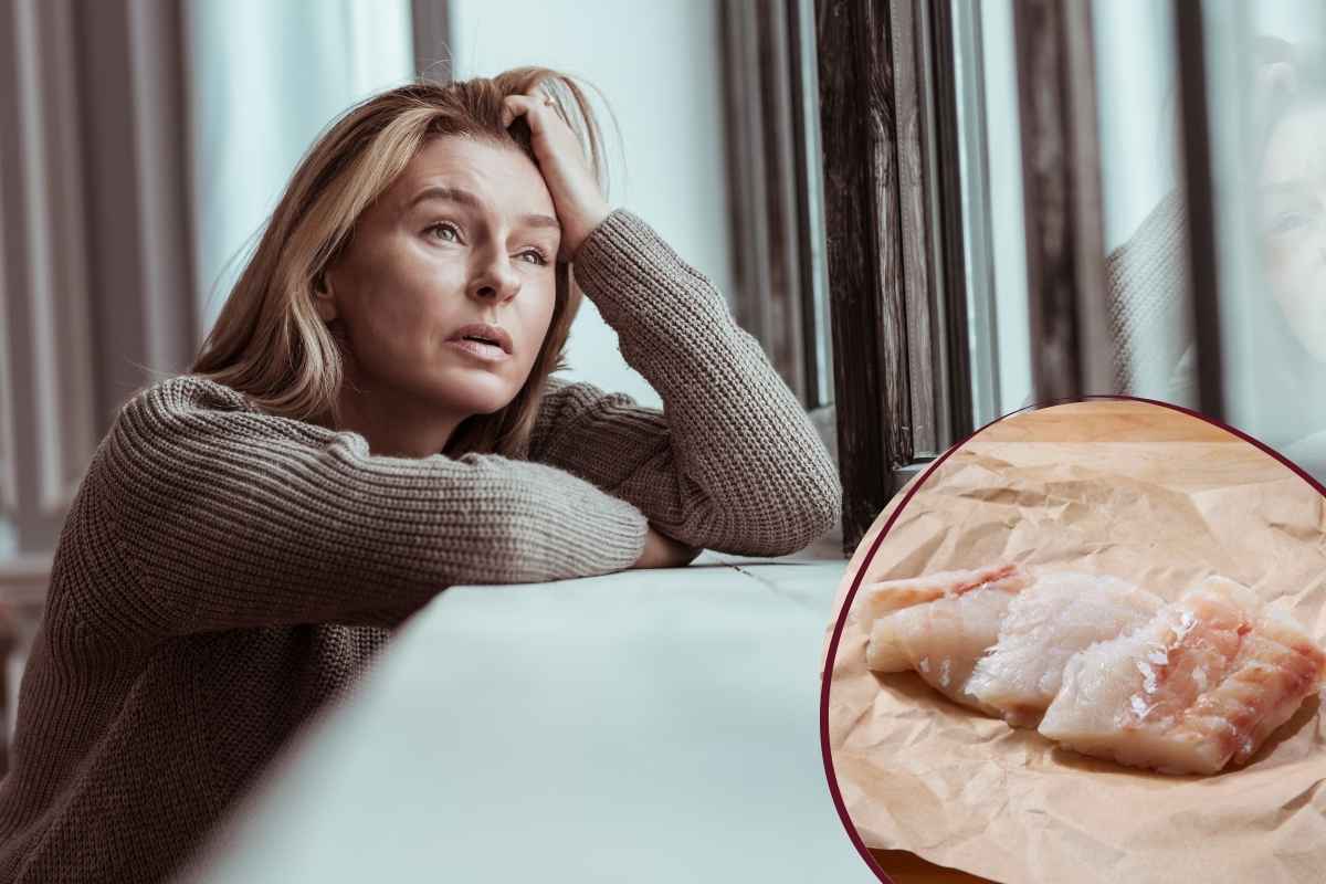 donna alla finestra e filetti di merluzzo