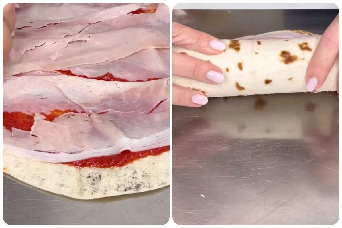 piadina con pomodoro e prosciutto