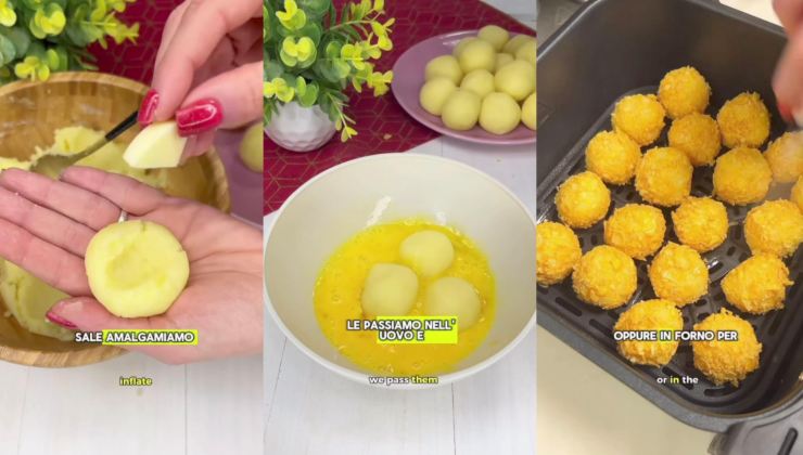 Preparazione palline di patate in friggitrice ad aria