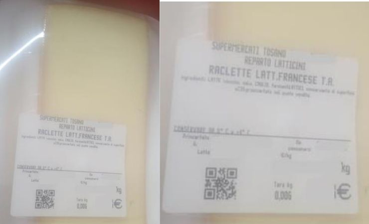 formaggio richiamato supermercati Tosano 