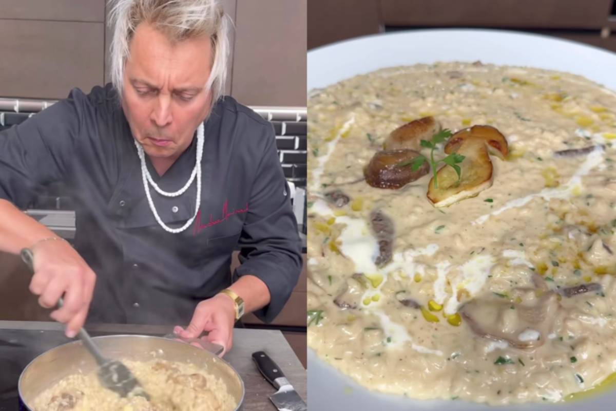 Andrea Mainardi e risotto ai funghi