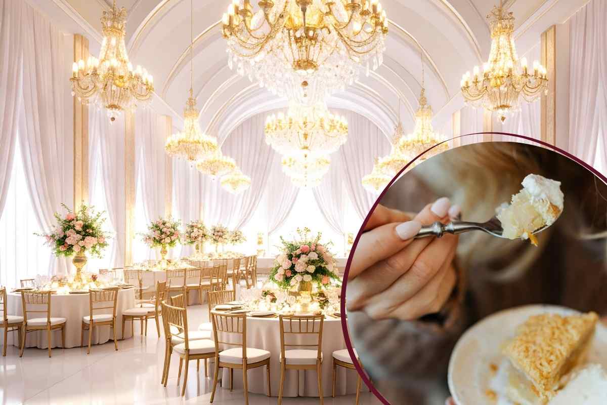 torta ricotta e limone in sala ricevimenti