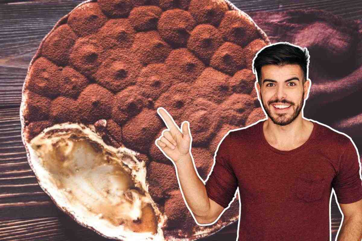 dolce e uomo in primo piano