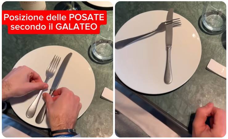 forchetta e coltello nel piatto al ristorante 