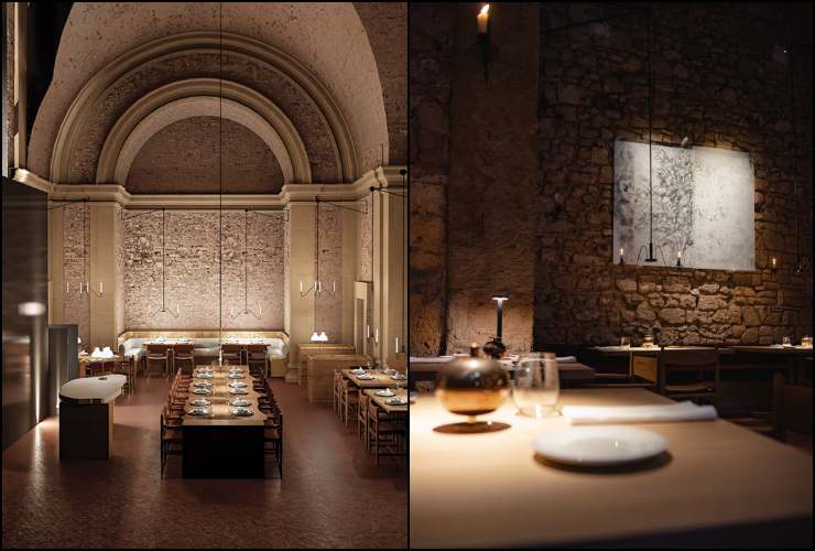 Collage da due foto del ristorante Coro Orvieto