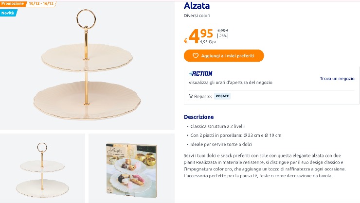 alzata di natale action 