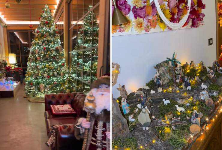 collage addobbi natalizi a casa di Antonella Clerici