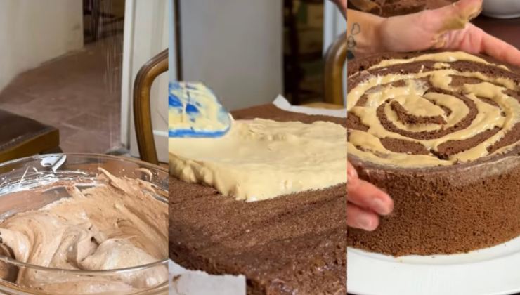 Collage di dolce al cioccolato