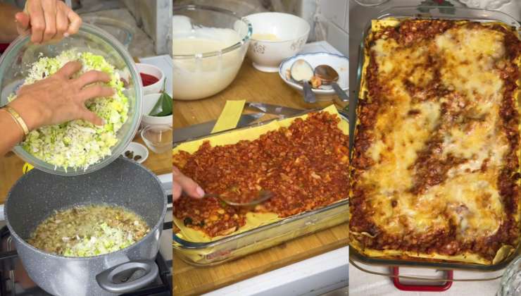 Preparazione della lasagna di cavolfiore