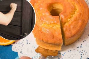 torta all'arancia e vicini che bussano alla porta