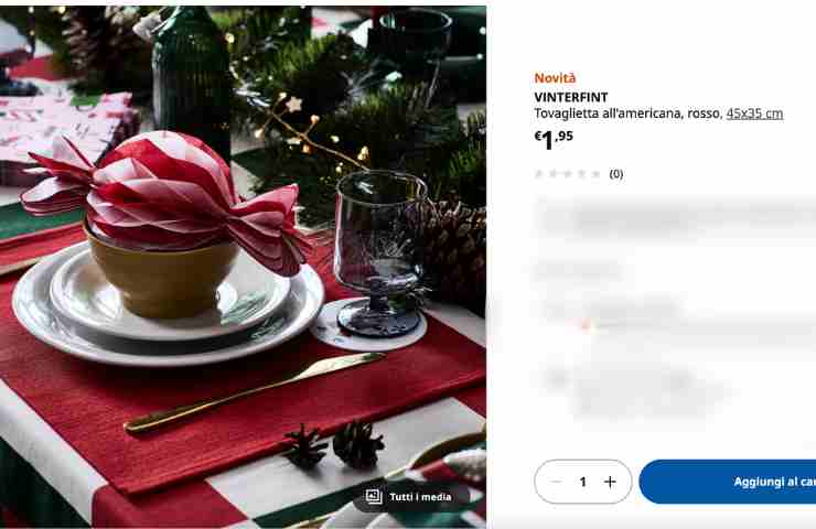 tovaglietta Natale IKEA