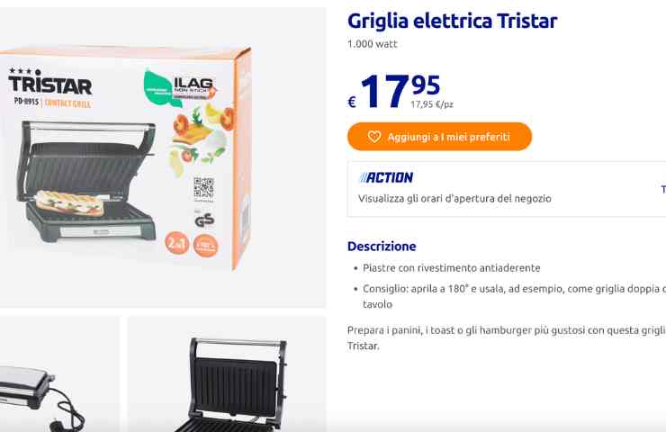 griglia action tristar