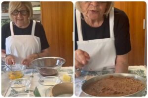 Anna Moroni prepara una torta