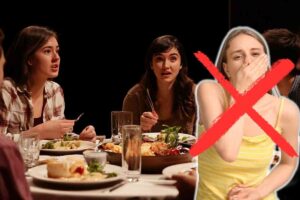 persona schifata a tavola