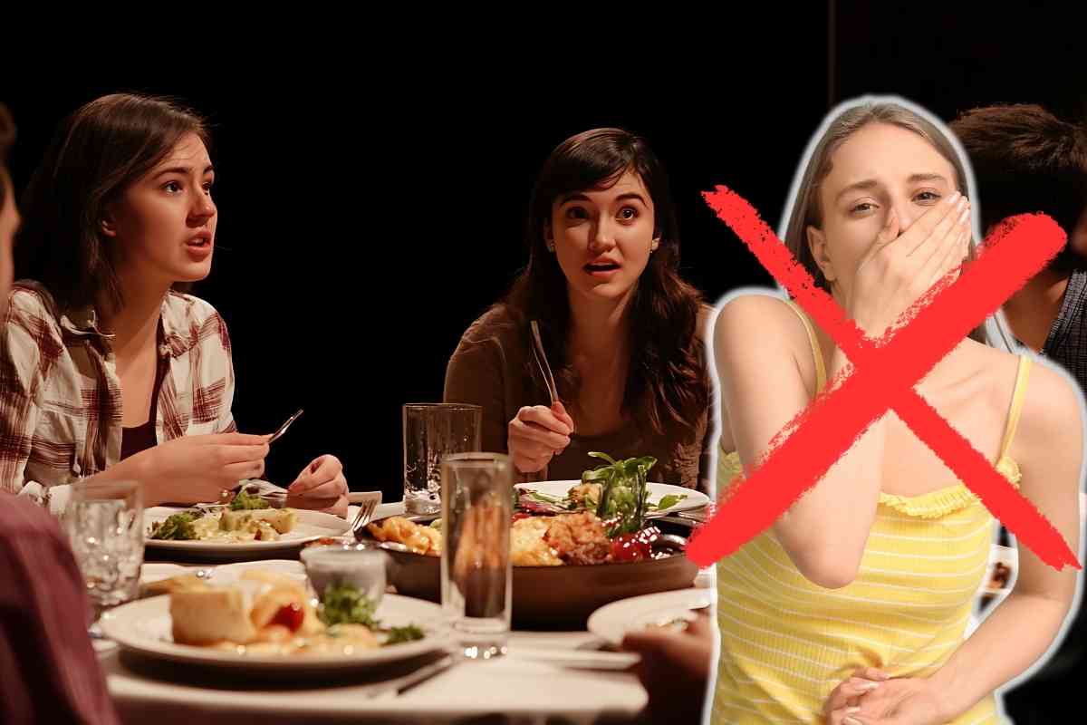 persona schifata a tavola