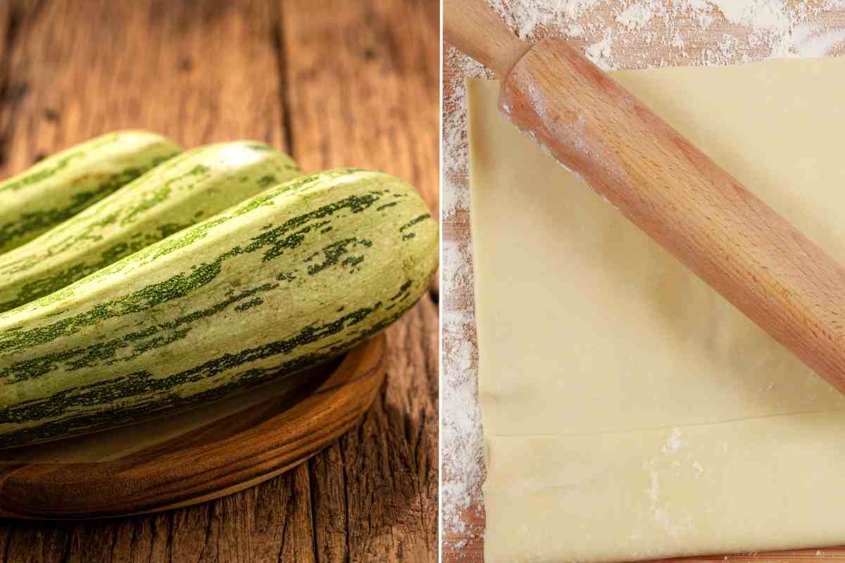 zucchine e rotolo di pasta sfoglia